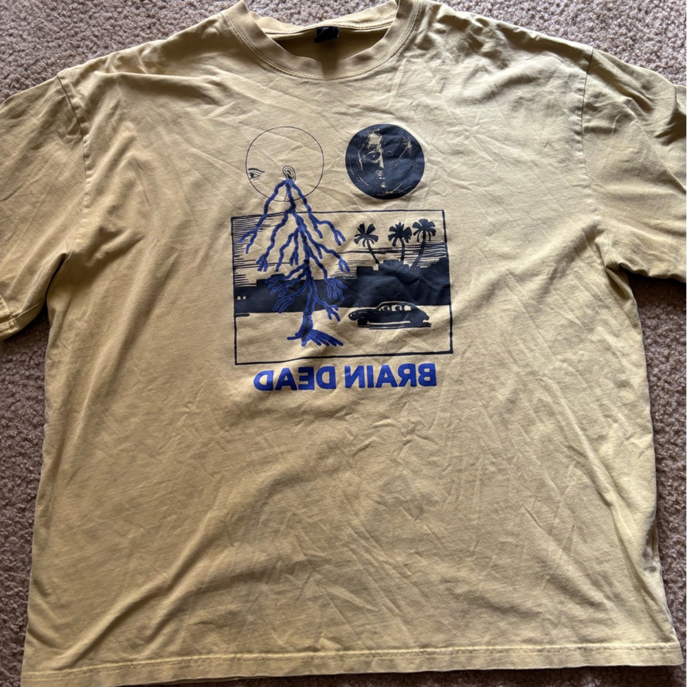 Brain Dead Yellow T Shirt Size Men XL